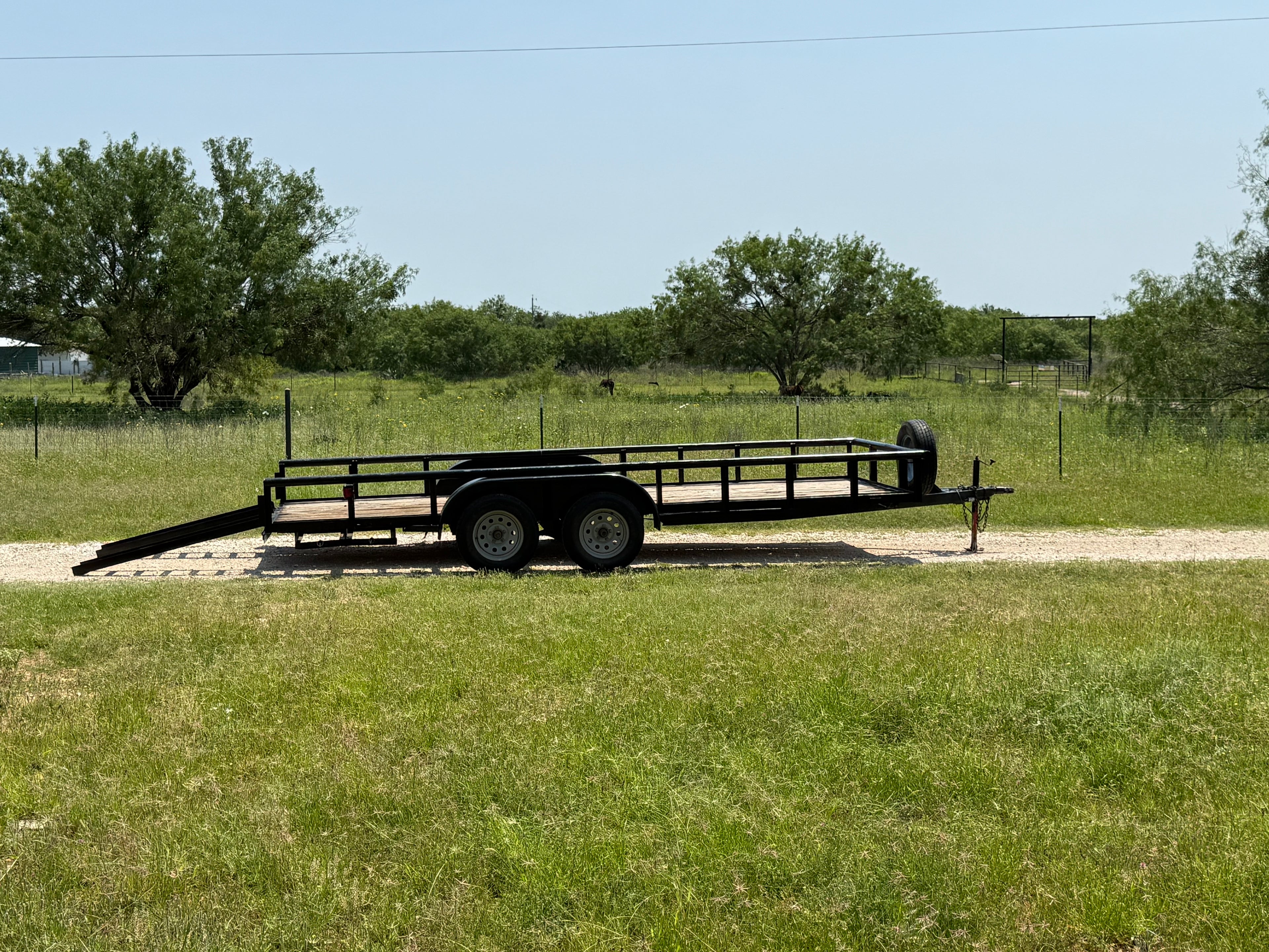 6x16 C&M tandem-axle utility trailer available for rent at Flying F Trailers in Texas